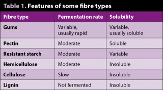 Table 1. Features of some fibre types.