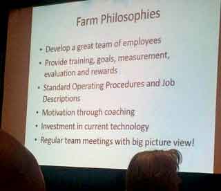 Figure 3. Henry Holtmann’s farm philosophies for maintaining an enthusiastic and motivated workforce.