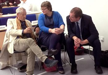 From left: Sir Ian McKellen, Susan Dawson and John Fishwick.