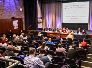 A round table discussion at the conference.