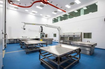 The main postmortem room at the University of Surrey Veterinary Pathology Services Centre.