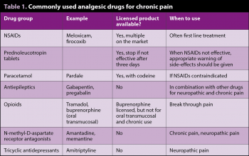 Table 1. Commonly used analgesic drugs for chronic pain.