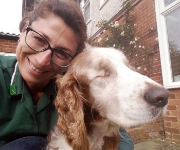 Carla Finzel with patient Russ. IMAGE: Carla Finzel RVN.