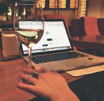 Wine and laptop