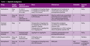 Table 1. Opioid analgesics.