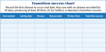 Figure 2. Example transition success chart.