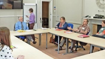 Pictures taken at the meeting show delegates getting to grips with BVD during breakout sessions.