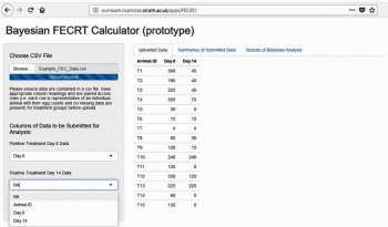 Figure 3. Bayesian faecal egg count reduction test calculator prototype web page application.