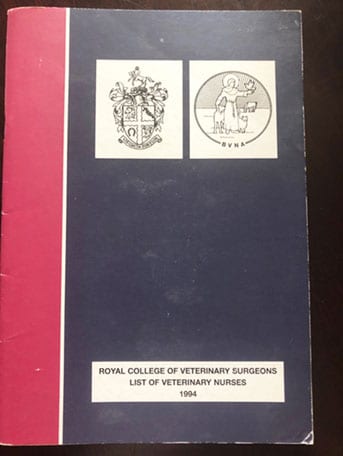 RCVS List of Veterinary Nurses 1994.