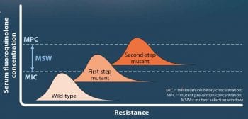 Figure 1. Development of fluoroquinolone resistance (adapted from Zheng [2008]6).