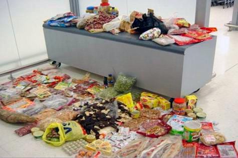 Meat and dairy products seized by Northern Ireland port authorities during June. Image © National Pig Association