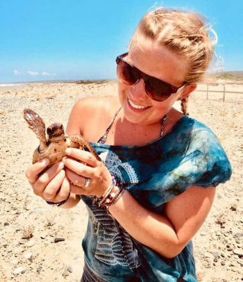Kylie Channon-Durant, head nurse at King Fisher Vets, during her trip.