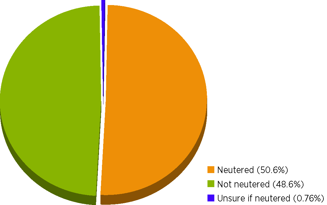 Figure 4. The neutering status of 393 overweight dogs.