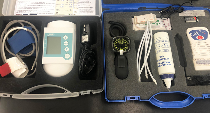 Indirect blood pressure measurement devices commonly used in practice.