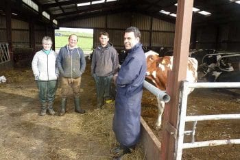 The author visiting a family run dairy farm.