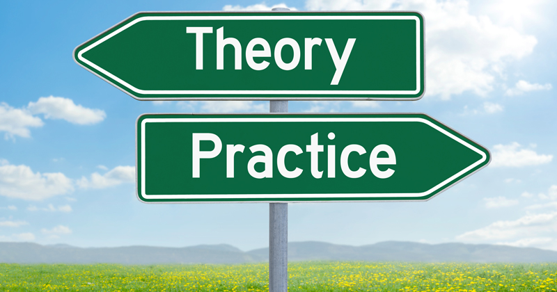 Theory and practice signs.