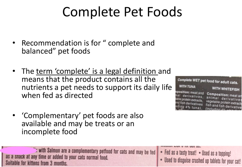 <strong>Figure 1</strong> Complete versus complementary pet foods.