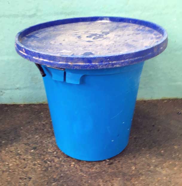 Figure 2. Buckets containing colostrum should be covered to prevent contamination.