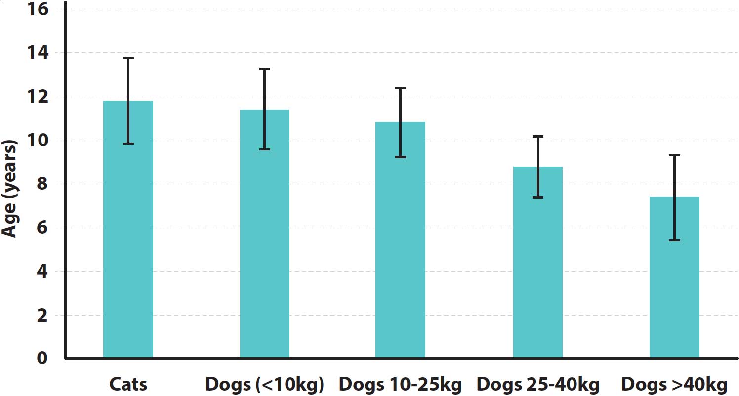 Figure 2. Mean age of onset of age-related disease.