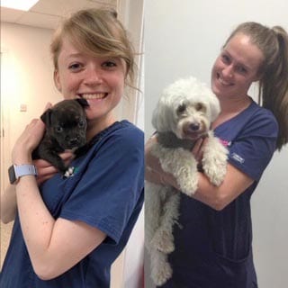 Vets4Pets Cardiff Bay graduates Lorna Beeley and Karolina Deptula.