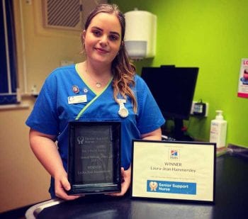 Senior Support Nurse Award winner Laura-Jean Hammersley.