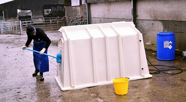 Figure 5. Cleaning hutches between batches.