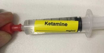 Figure 2. Ketamine labels are bright yellow in colour, which easily distinguishes syringes.