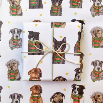 Wrapping paper and gift tags are also available.