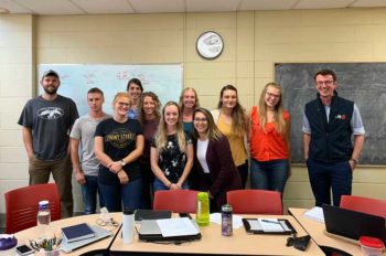 Dairy herd health rotation students at Ontario Veterinary College.