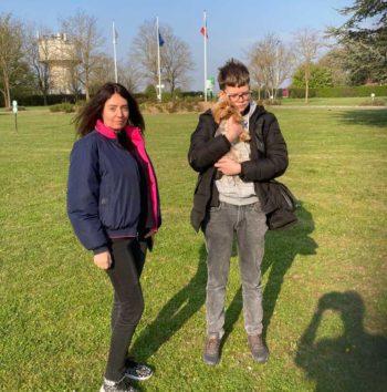 Elonora, Vsevelod and dog Lusik arrived in Calais after a 53-day journey from Ukraine, including a lengthy stay in Stuttgart.