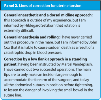 Panel 2. Lines of correction for uterine torsion.