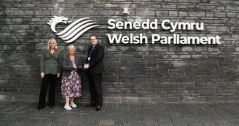 Linda Joyce-Jones (centre) has welcomed discussions held on the petition she presented to Carolyn Thomas, regional member for North Wales and Senedd petitions committee member Joel James.