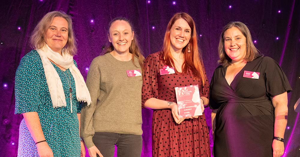 Members of the Orchid Vets team celebrate their award success.