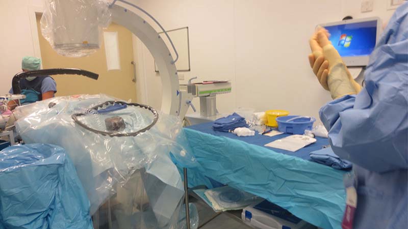 Figure 1. Operation room setting for an interventional radiology procedure.