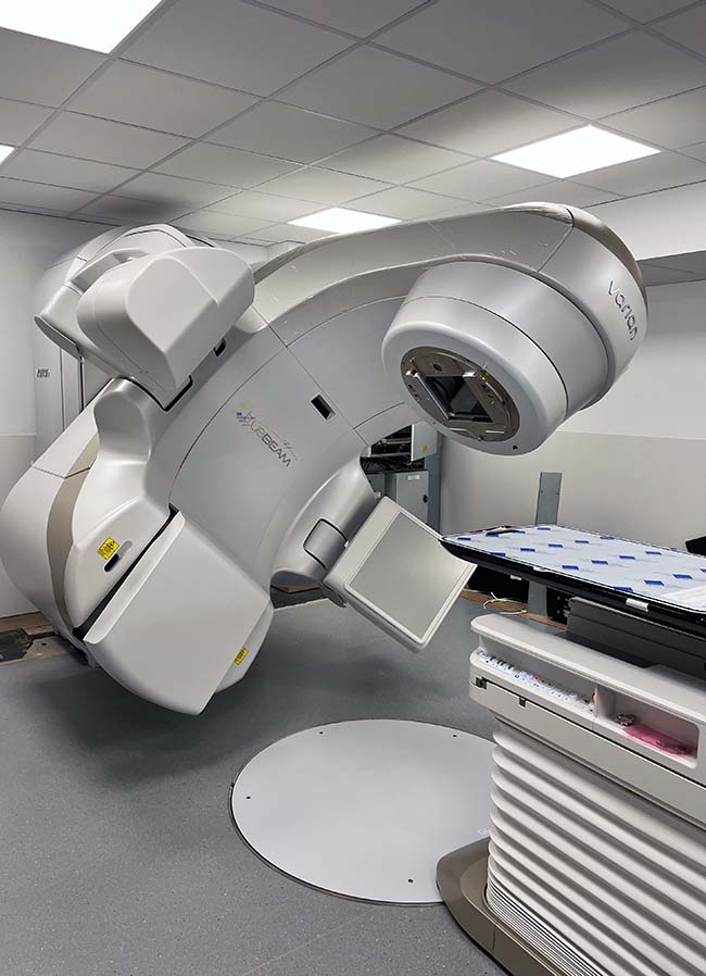 Figure 1. The Varian TrueBeam linear accelerator (linac) installed at Southfields Veterinary Specialists in Essex. This is the most sophisticated linac in the UK, with the ability to treat oncology patients with the highest precision possible, and is capable of stereotactic radiation therapy.