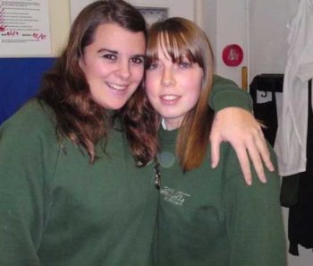 Menna and Nicola in earlier days at the practice.
