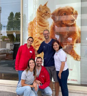 London Cat Clinic's Jeremy Campbell with some of the BSA group.